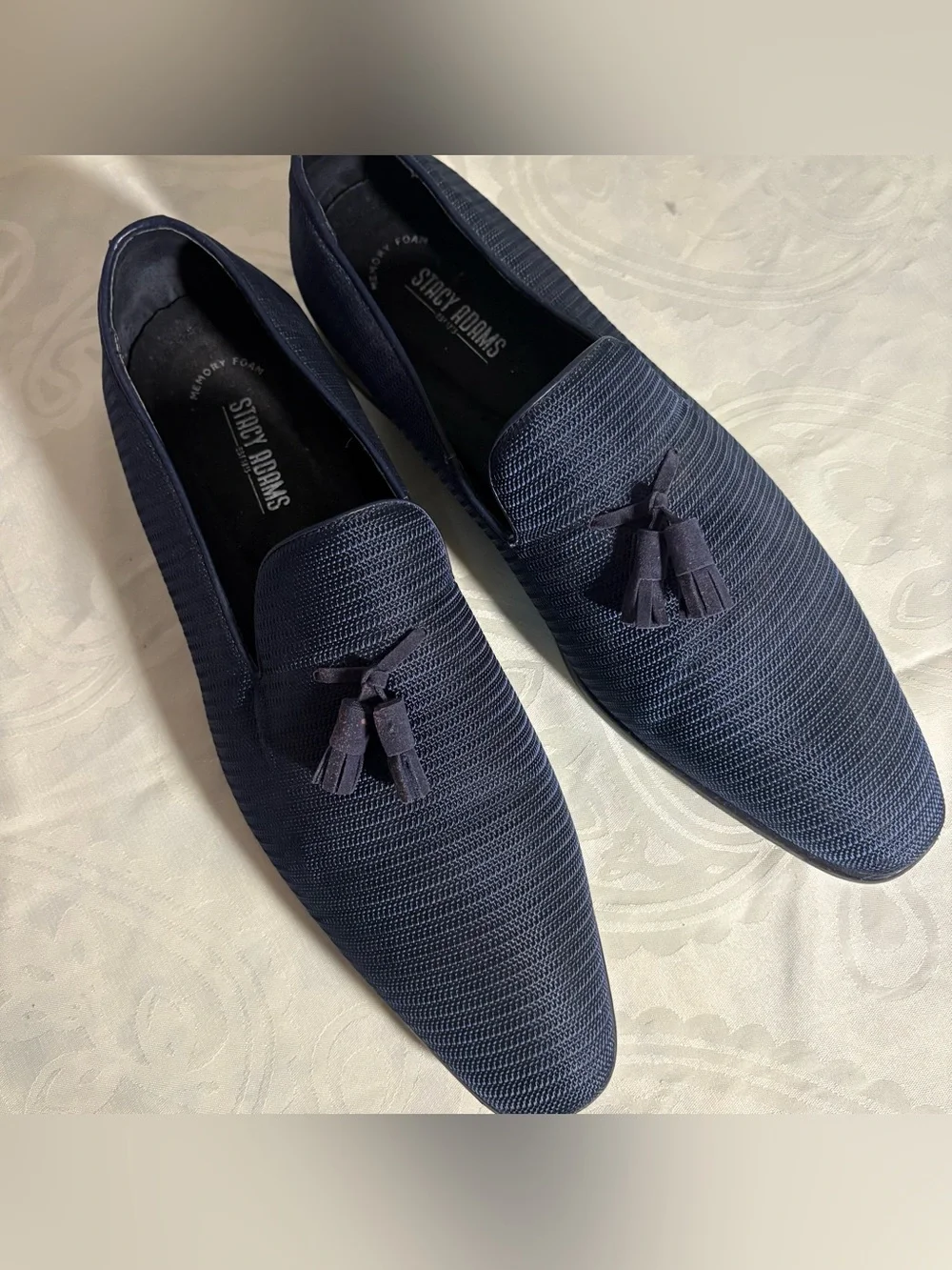 Stacy Adams Navy Tassel Loafers